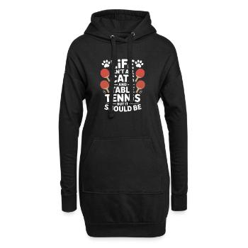 Dicton de tennis de table, blague de chat, cadeau de tennis de table - Sweat-shirt à capuche long Femme - noir - Devant