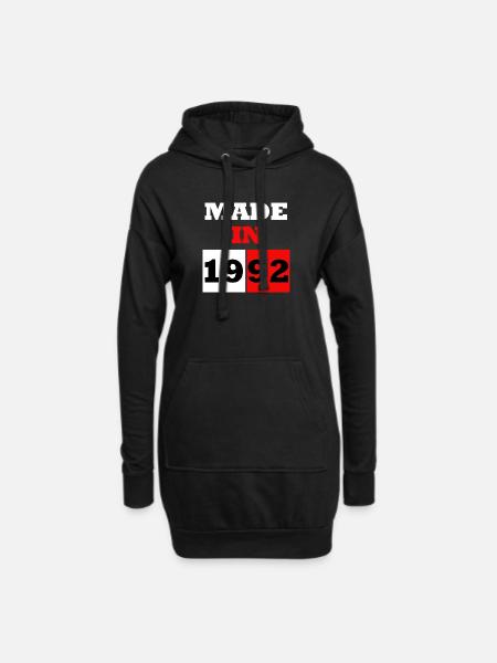 Hergestellt im Retro Anniversary Block von 1992 - Hoodie-Kleid - Schwarz