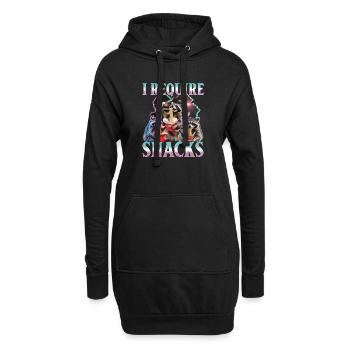 Funny Raccoon - Hoodie-Kleid - Schwarz - Vorne