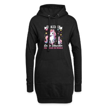 Grande sœur licorne amoureuse aînée - Sweat-shirt à capuche long Femme - noir - Devant