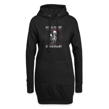 Un peu joyeux, un peu effrayant squelette de Noël pour hommes - Sweat-shirt à capuche long Femme - noir - Devant