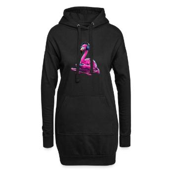 Jeux vidéo Animaux Jeux Flamants Drôles Flamants - Sweat-shirt à capuche long Femme - noir - Devant