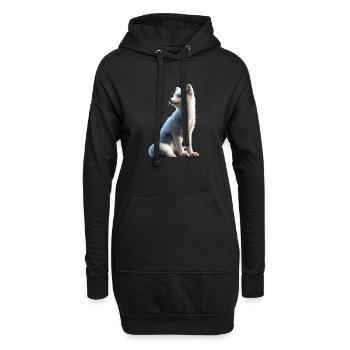 Polarfuchs Schneefuchs Eisfuchs Süßer Weißer Fuchs - Hoodie-Kleid - Schwarz - Vorne