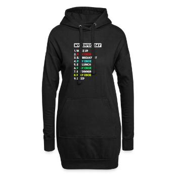 Mein perfekter Tag Oboe spielen Lustiger Oboist Musikerkunst - Hoodie-Kleid - Schwarz - Vorne