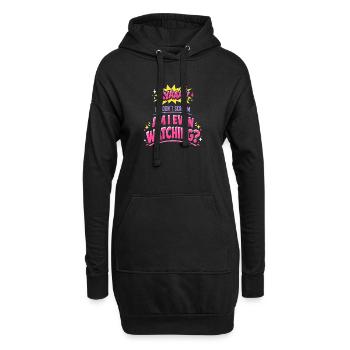 Anime-fangirl Schreit Anime-reaktion - Hoodie-Kleid - Schwarz - Vorne