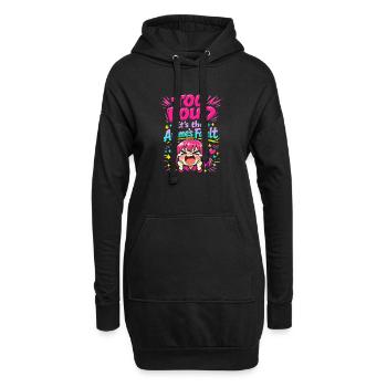 Anime-fangirl Schreit Anime-reaktion - Hoodie-Kleid - Schwarz - Vorne