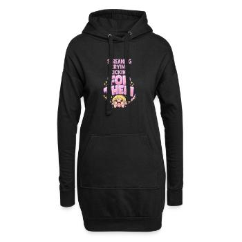 Anime-fangirl Schreit Anime-reaktion - Hoodie-Kleid - Schwarz - Vorne
