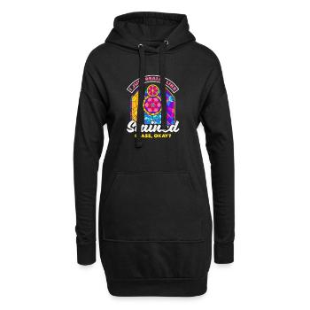 Art du vitrail Artiste du vitrail - Sweat-shirt à capuche long Femme - noir - Devant