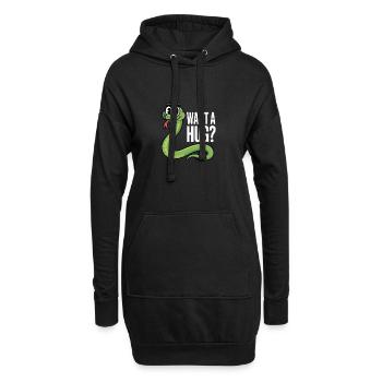 Tu veux faire un câlin ? Graphique de serpent de dessin animé - Sweat-shirt à capuche long Femme - noir - Devant