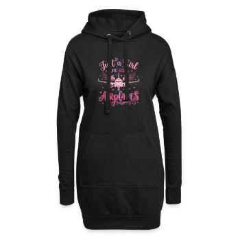 Une seule fille aime les avions - Sweat-shirt à capuche long Femme - noir - Devant