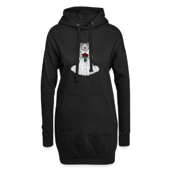Koala Bridal Roses Wedding - Hoodie Dress - black - Front