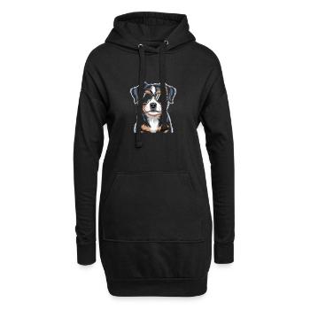 Bouvier bernois - Sweat-shirt à capuche long Femme - noir - Devant