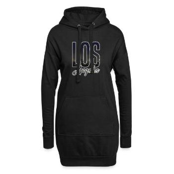 Los Angeles Skyline Schriftzug - Hoodie-Kleid - Schwarz - Vorne