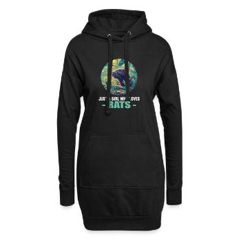 Rat Rat - Sweat-shirt à capuche long Femme - noir - Devant