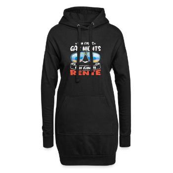 Ich muss gar nichts – Ich bin in Rente - Hoodie-Kleid - Schwarz - Vorne