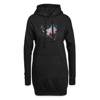 Ski alpin Sports d’hiver Ski nordique - Sweat-shirt à capuche long Femme - noir - Devant