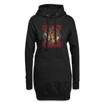 Pompier, Pompier, Véritables Héros - Sweat-shirt à capuche long Femme - noir - Devant