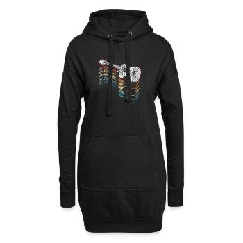 Hawaiian Ukulele Uke Retro Vintage - Hoodie-Kleid - Schwarz - Vorne