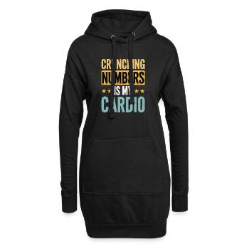 Crunching Numbers - Cardio Finanzhumor - Hoodie-Kleid - Schwarz - Vorne