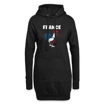 Dreikolor-Hahn Frankreichs - Hoodie-Kleid - Schwarz - Vorne