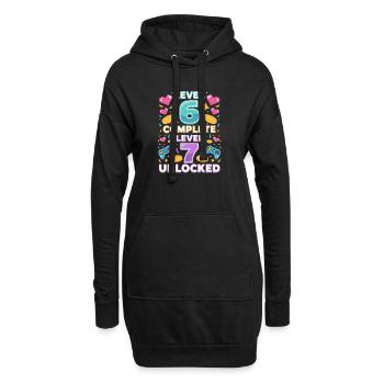 Level 6 Komplett Level 7 Freigeschaltet - Hoodie-Kleid - Schwarz - Vorne
