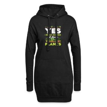 Amateurs de plantes, j’ai besoin de toutes ces plantes - Sweat-shirt à capuche long Femme - noir - Devant