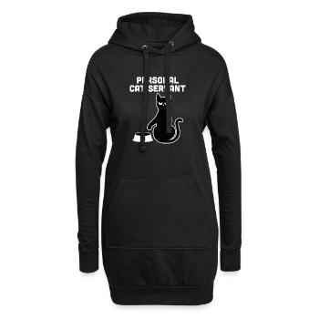 Persönlicher Katzendiener - Hoodie-Kleid - Schwarz - Vorne