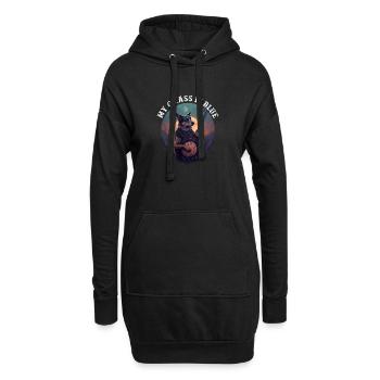 Banjo spielt Hund Mein Gras ist blau - Hoodie-Kleid - Schwarz - Vorne