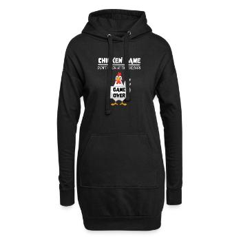 Huhn Game Over – Nicht Hinsehen - Hoodie-Kleid - Schwarz - Vorne