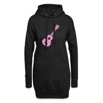 Hawaiian Ukulele Uke Diamonds - Hoodie-Kleid - Schwarz - Vorne