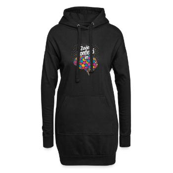 Karneval Kostüm Zuviel Konfetti im Hirn - Hoodie-Kleid - Schwarz - Vorne