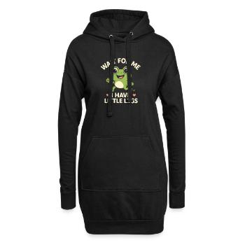 Grenouille qui dit Humour Meme Hume Petites jambes drôles - Sweat-shirt à capuche long Femme - noir - Devant