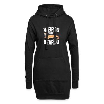 Weirdo mit Bartkind - Hoodie-Kleid - Schwarz - Vorne