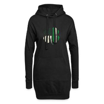 Drapeau américain du trèfle américain St Patrick’s - Sweat-shirt à capuche long Femme - noir - Devant