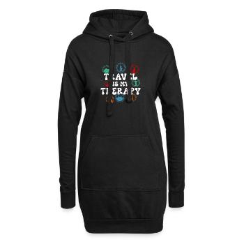Tampon de passeport cadeau d’aventure de voyage dans le monde - Sweat-shirt à capuche long Femme - noir - Devant