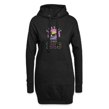 Plage de jeux rétro 1986 - Sweat-shirt à capuche long Femme - noir - Devant