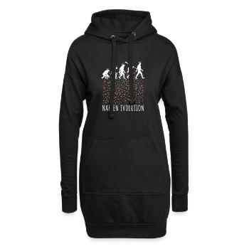 Évolution des fous | Homo Carnival | Carnaval - Sweat-shirt à capuche long Femme - noir - Devant