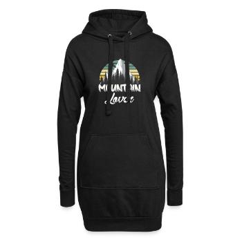 Montagne rétro Paysage montagneux - Sweat-shirt à capuche long Femme - noir - Devant