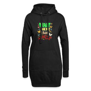 Attends-moi, j’ai de petites jambes en disant - Sweat-shirt à capuche long Femme - noir - Devant