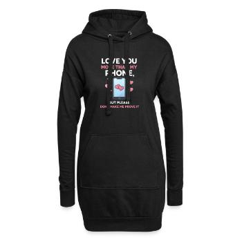 Smartphone drôle Téléphone portable Réseaux sociaux - Sweat-shirt à capuche long Femme - noir - Devant