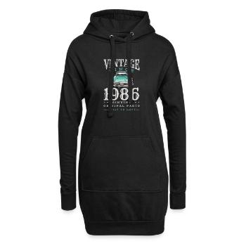 Pièces originales de voiture vintage 1986 - Sweat-shirt à capuche long Femme - noir - Devant