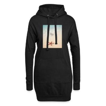 L’amour sur la plage et les étoiles de mer - Sweat-shirt à capuche long Femme - noir - Devant