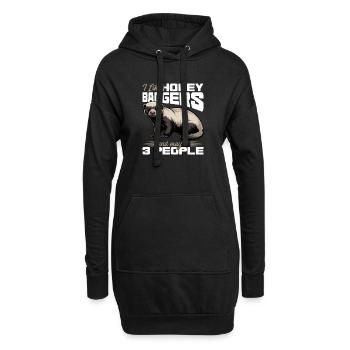 Funny Honey Badger - Hoodie-Kleid - Schwarz - Vorne