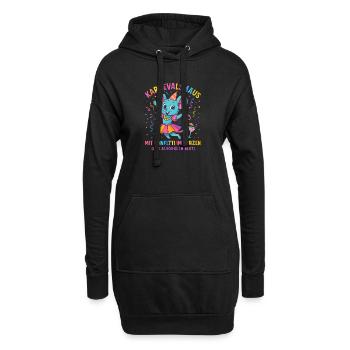 Carnaval : Souris Confettis en Cœur de Carnaval - Sweat-shirt à capuche long Femme - noir - Devant