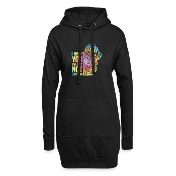 Regenbogen Tier Hund Cocker Spaniel - Hoodie-Kleid - Schwarz - Vorne