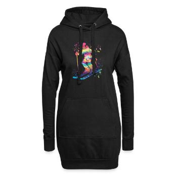 Ski alpin Sports d’hiver Ski nordique - Sweat-shirt à capuche long Femme - noir - Devant