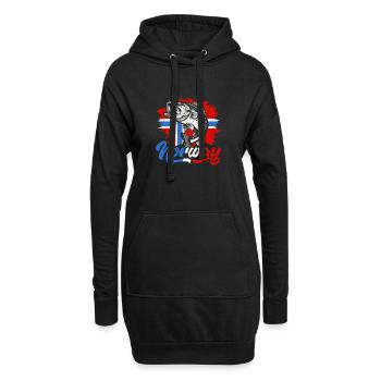 Norway Fischer Fish Angeln Angler Norwegen - Hoodie-Kleid - Schwarz - Vorne