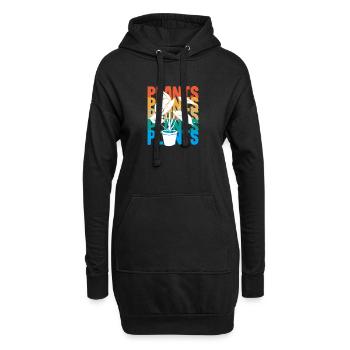 Retro-pflanzen Pflanzenliebhaber Sukkulenten - Hoodie-Kleid - Schwarz - Vorne