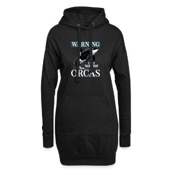 Funny Orca - Hoodie-Kleid - Schwarz - Vorne