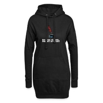 Plume d’âme, poésie dans le cœur - Sweat-shirt à capuche long Femme - noir - Devant